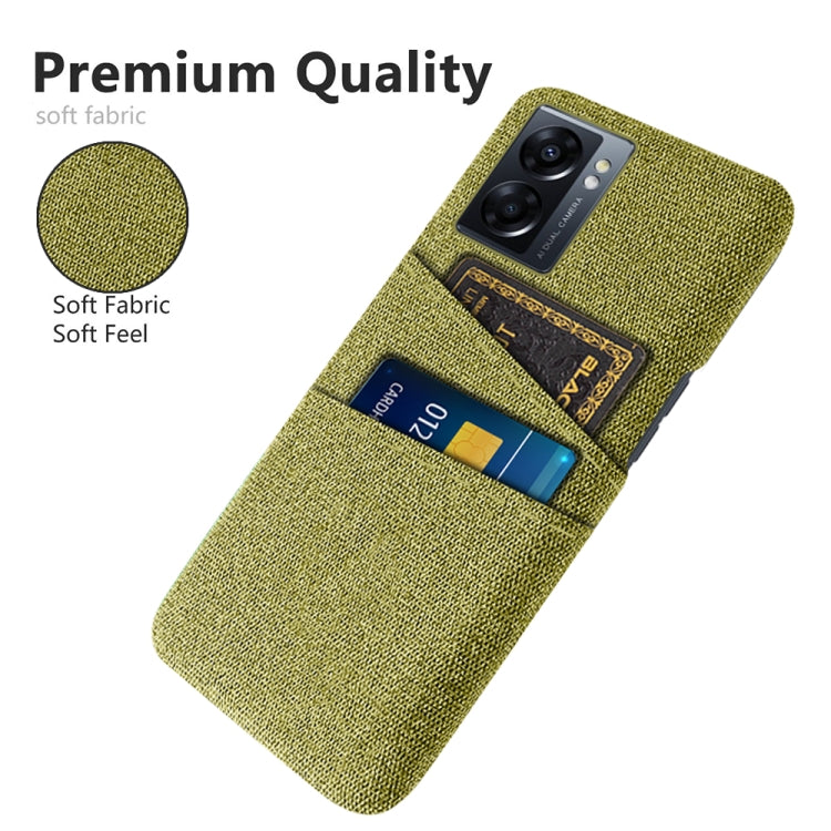 For OPPO A57 5G Cloth Coated Hard Plastic Card Slots Phone Case