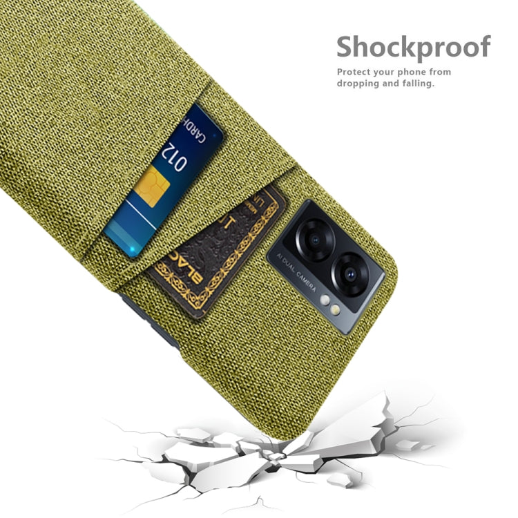 For OPPO A57 5G Cloth Coated Hard Plastic Card Slots Phone Case