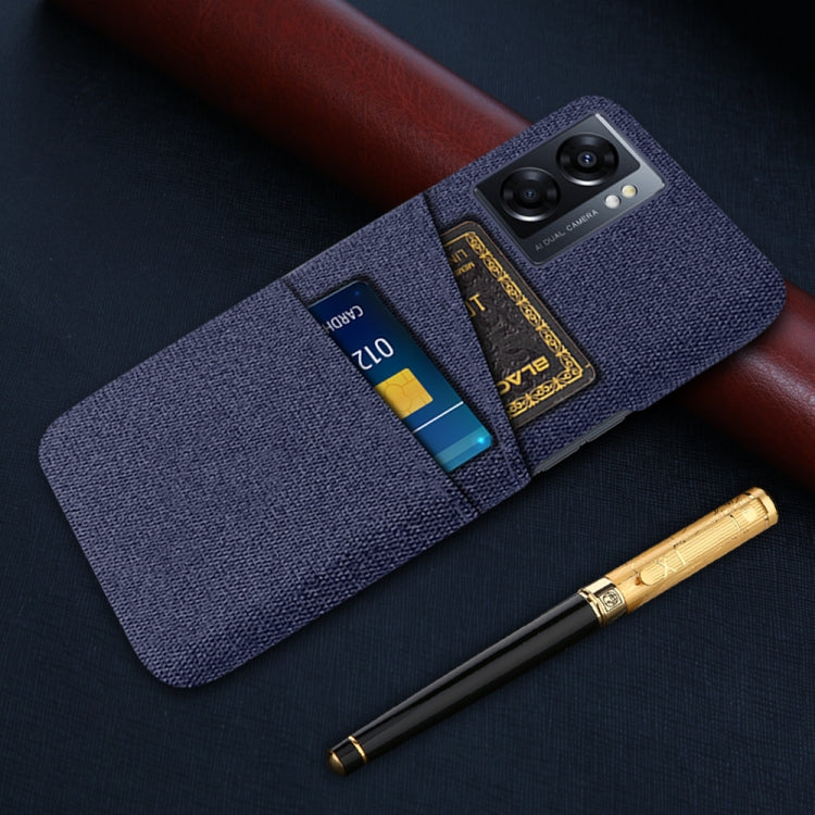 For OPPO A57 5G Cloth Coated Hard Plastic Card Slots Phone Case