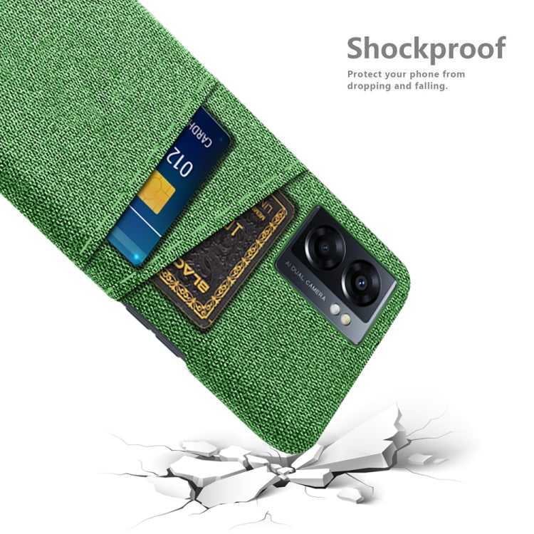 For OPPO A57 5G Cloth Coated Hard Plastic Card Slots Phone Case