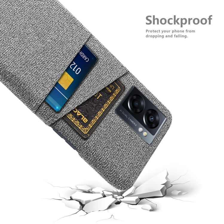 For OPPO A57 5G Cloth Coated Hard Plastic Card Slots Phone Case