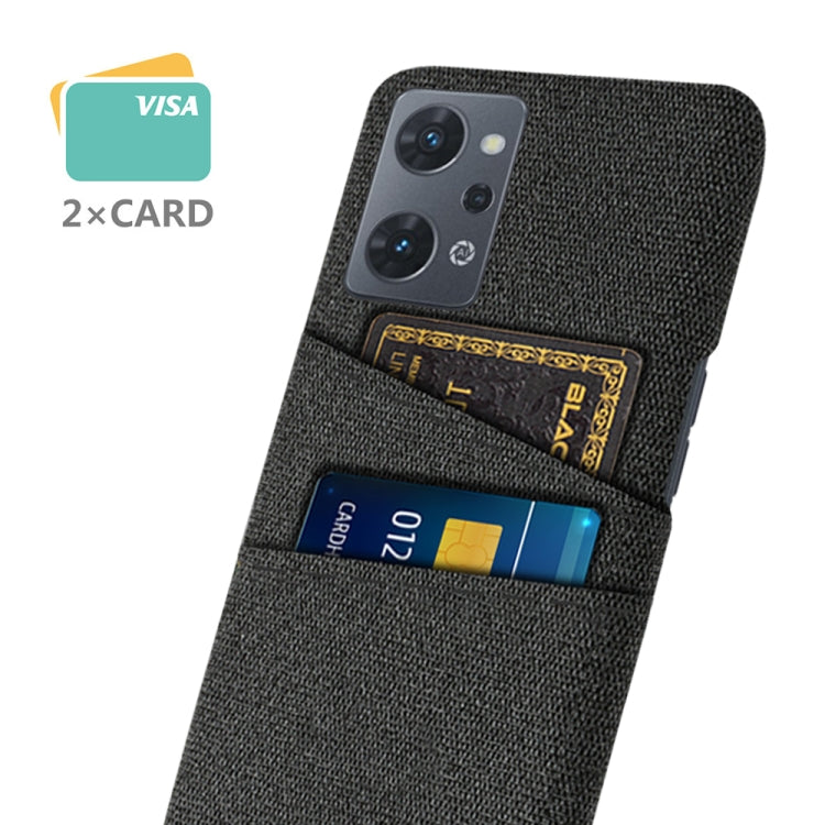 For OPPO Reno7 A Cloth Coated Hard Plastic Card Slots Phone Case