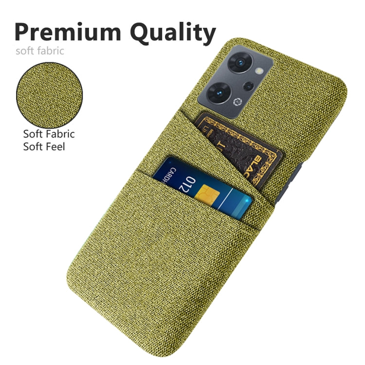For OPPO Reno7 A Cloth Coated Hard Plastic Card Slots Phone Case