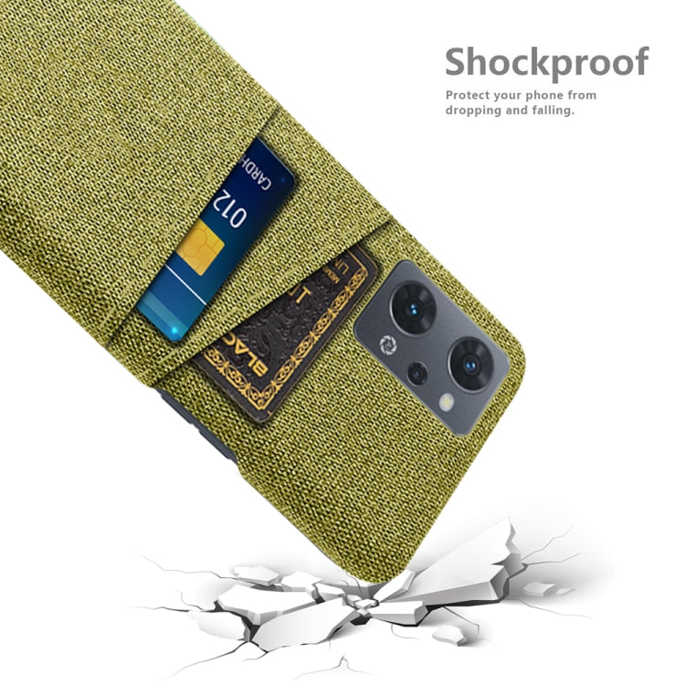 For OPPO Reno7 A Cloth Coated Hard Plastic Card Slots Phone Case