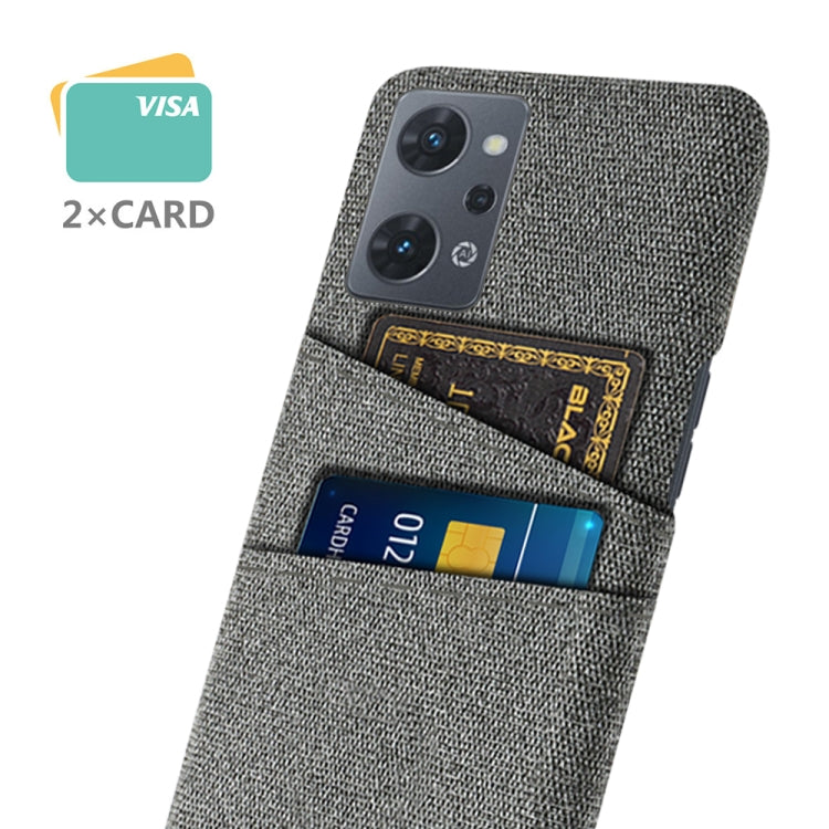 For OPPO Reno7 A Cloth Coated Hard Plastic Card Slots Phone Case