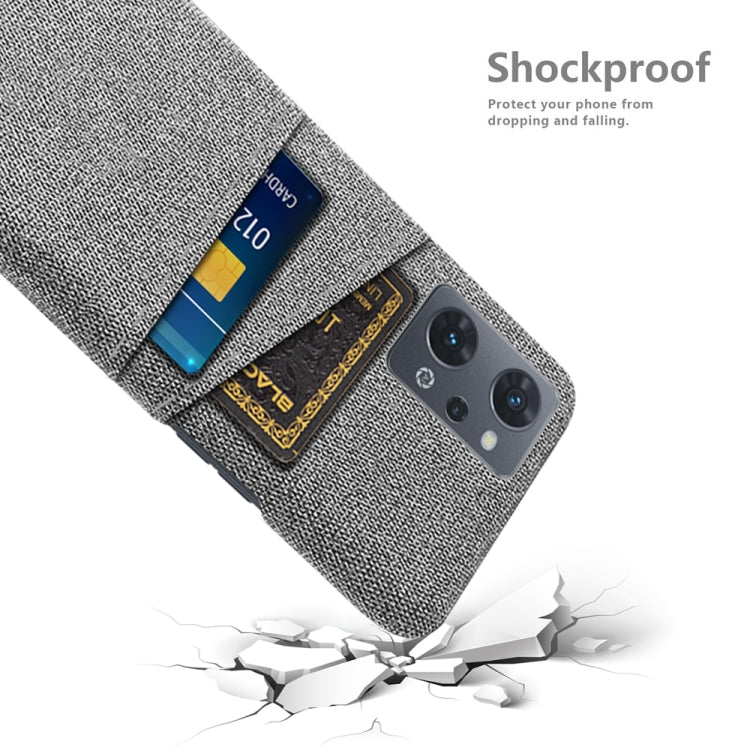 For OPPO Reno7 A Cloth Coated Hard Plastic Card Slots Phone Case