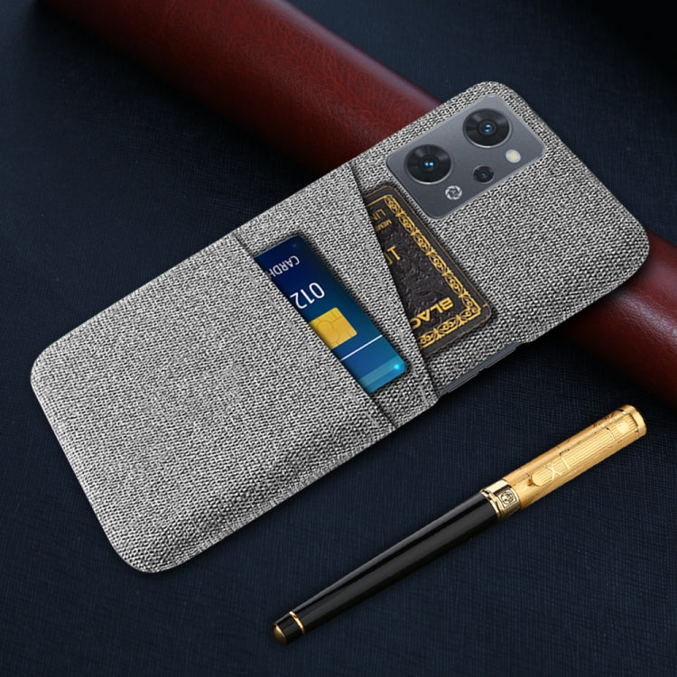 For OPPO Reno7 A Cloth Coated Hard Plastic Card Slots Phone Case