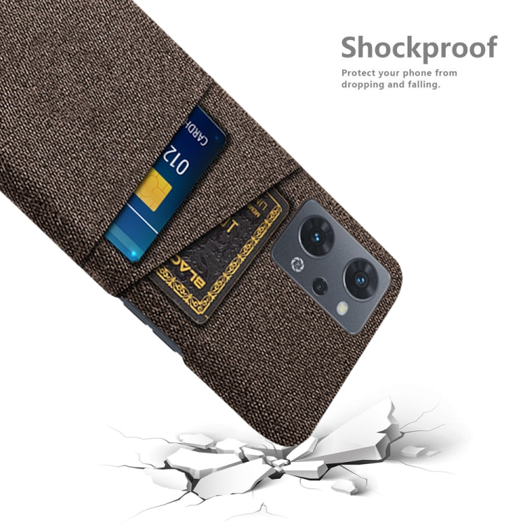 For OPPO Reno7 A Cloth Coated Hard Plastic Card Slots Phone Case