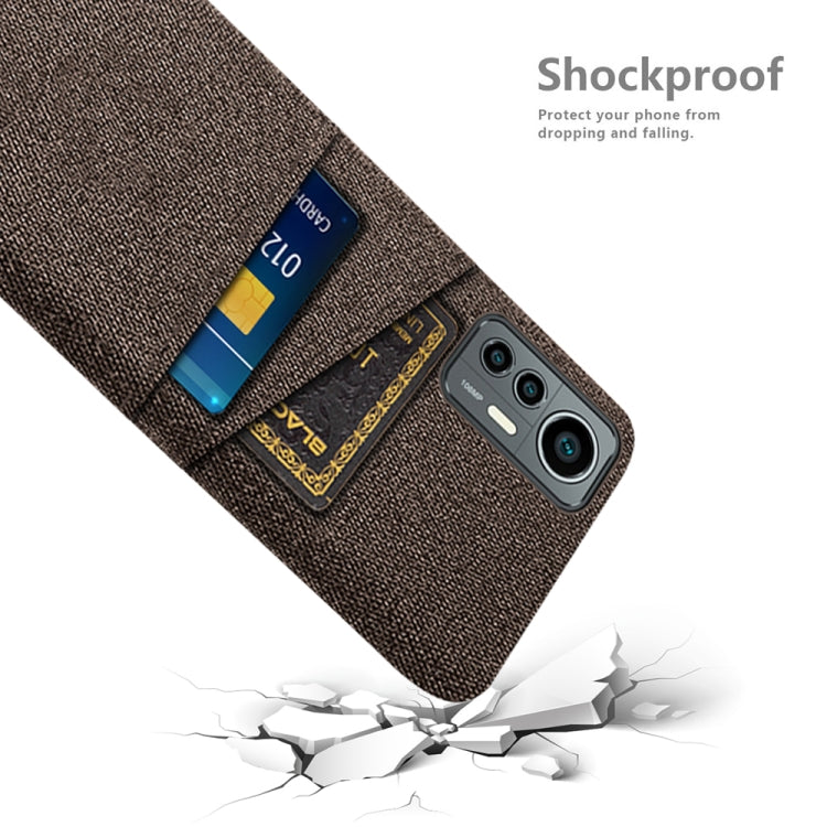 For Xiaomi 12 Lite Eurasian Cloth Coated Hard Plastic Card Slots Phone Case