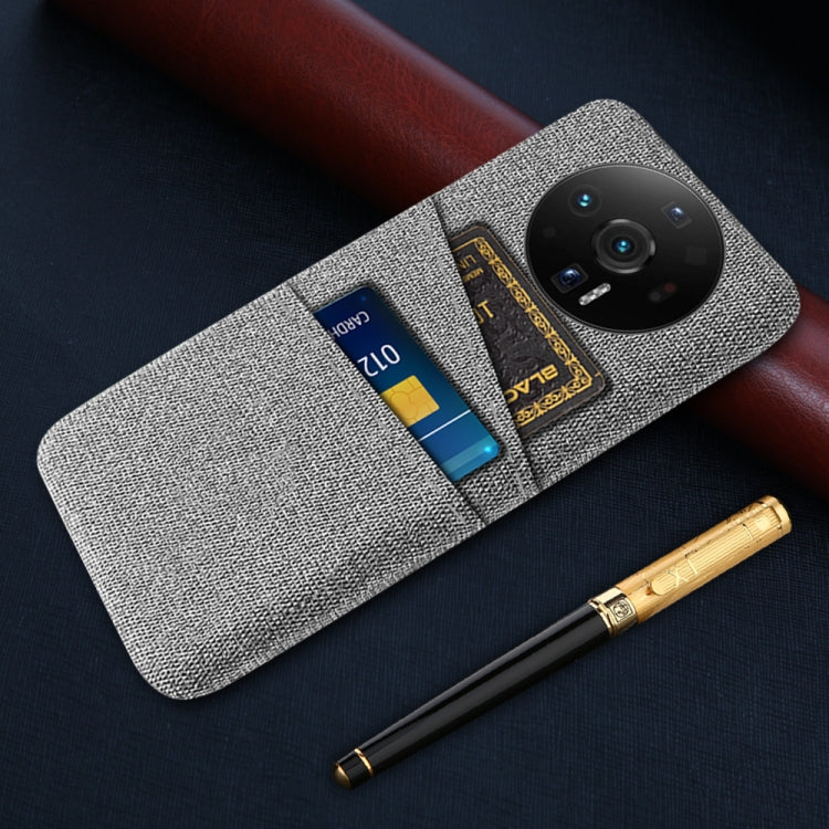 For Xiaomi 12S Ultra Cloth Coated Hard Plastic Card Slots Phone Case