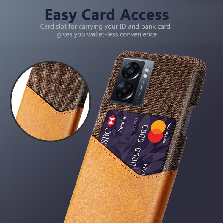 For OPPO A57 5G Cloth Texture Card Slot PC Leather Phone Case