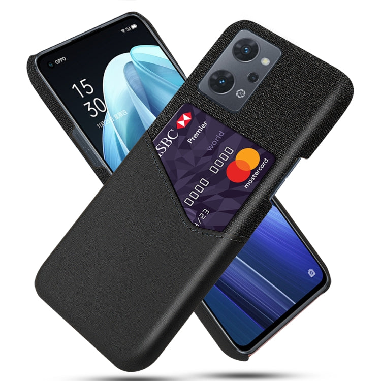 For OPPO Reno7 A Cloth Texture Card Slot PC Leather Phone Case