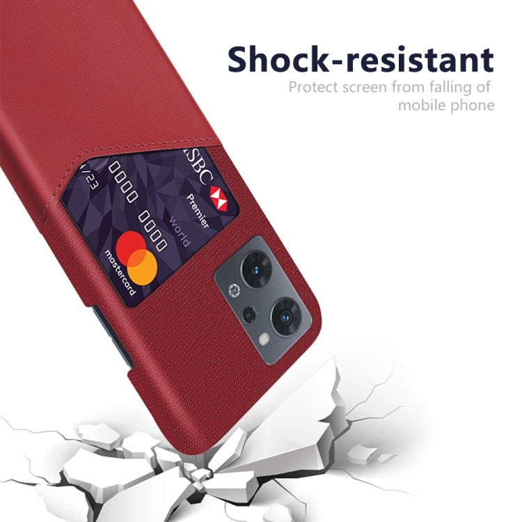 For OPPO Reno7 A Cloth Texture Card Slot PC Leather Phone Case