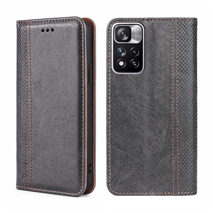 For Xiaomi Redmi Note 11 Pro 5G/Note 11 Pro+ 5G Grid Texture Magnetic Flip Leather Phone Case