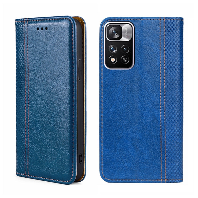 For Xiaomi Redmi Note 11 Pro 5G/Note 11 Pro+ 5G Grid Texture Magnetic Flip Leather Phone Case