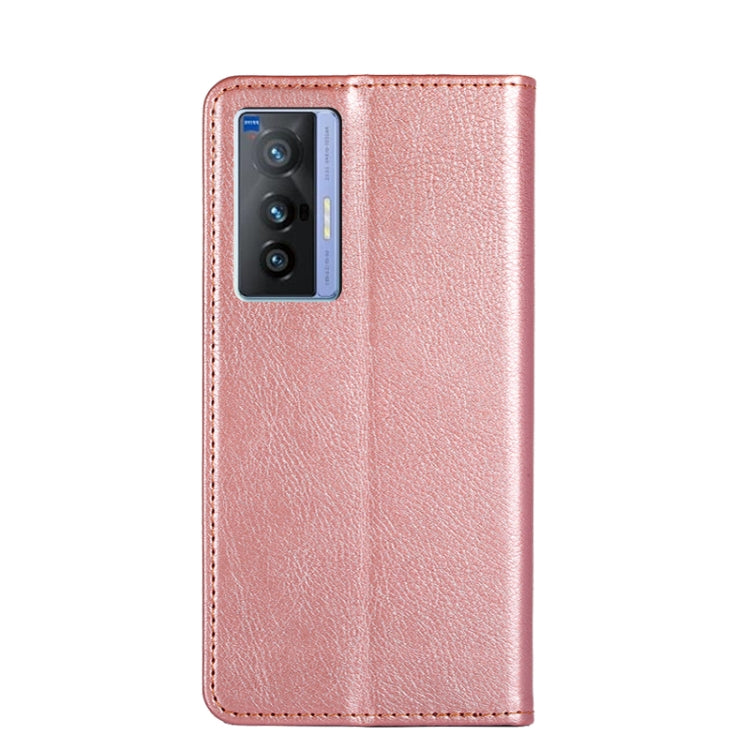 For vivo X70 Gloss Oil Solid Color Magnetic Leather Phone Case