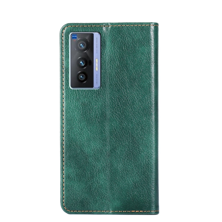 For vivo X70 Gloss Oil Solid Color Magnetic Leather Phone Case