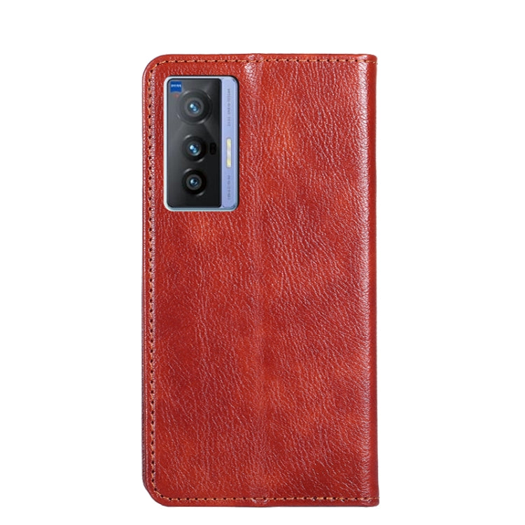 For vivo X70 Gloss Oil Solid Color Magnetic Leather Phone Case