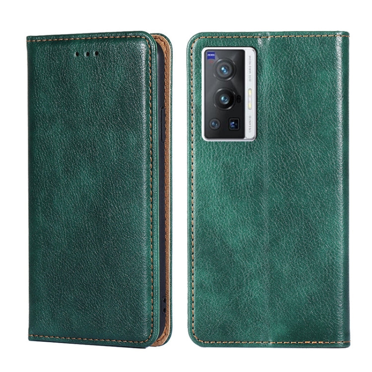 For vivo X70 Pro Gloss Oil Solid Color Magnetic Leather Phone Case