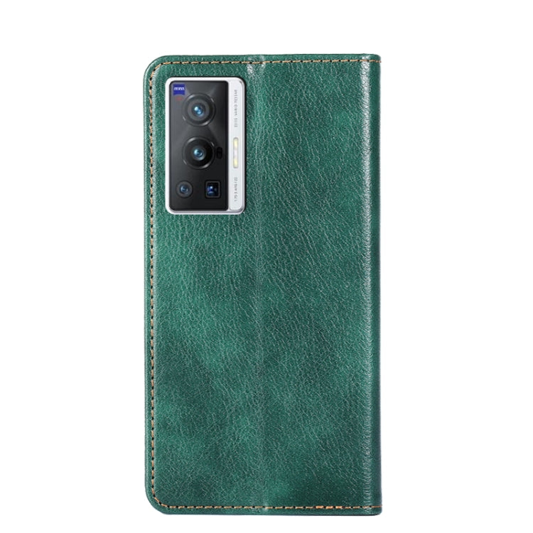 For vivo X70 Pro Gloss Oil Solid Color Magnetic Leather Phone Case