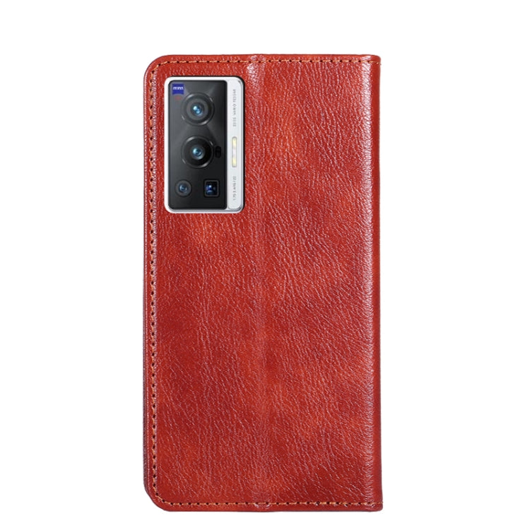 For vivo X70 Pro Gloss Oil Solid Color Magnetic Leather Phone Case