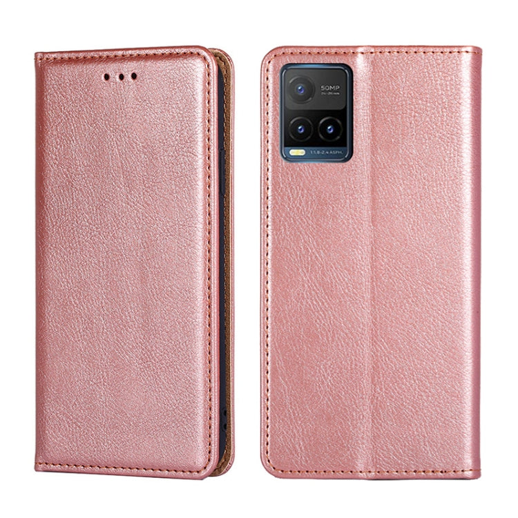 For vivo Y21 / Y21s / Y33s Gloss Oil Solid Color Magnetic Leather Phone Case
