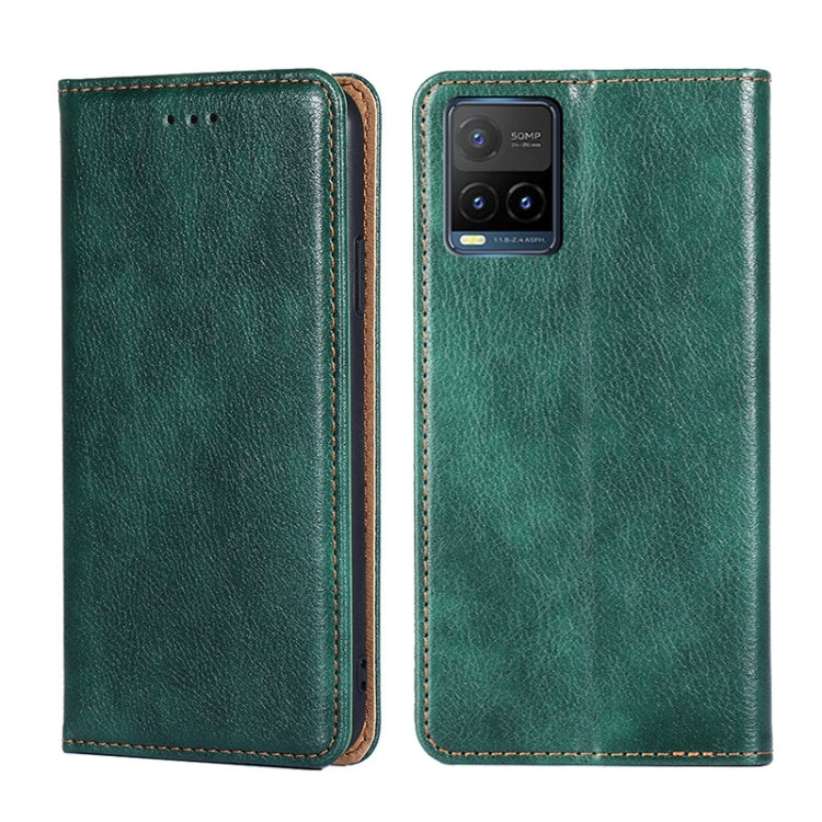 For vivo Y21 / Y21s / Y33s Gloss Oil Solid Color Magnetic Leather Phone Case