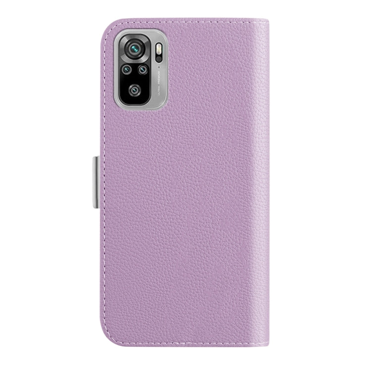 For Xiaomi Redmi Note 10 4G Candy Color Litchi Texture Leather Phone Case