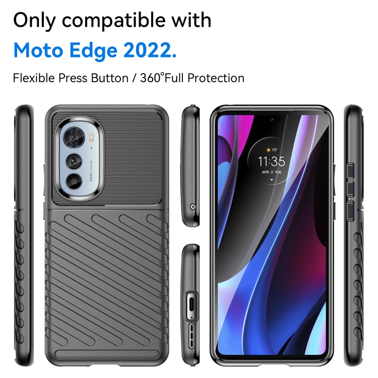 For Motorola Edge 30 Pro Thunderbolt Shockproof TPU Protective Soft Phone Case(Black)