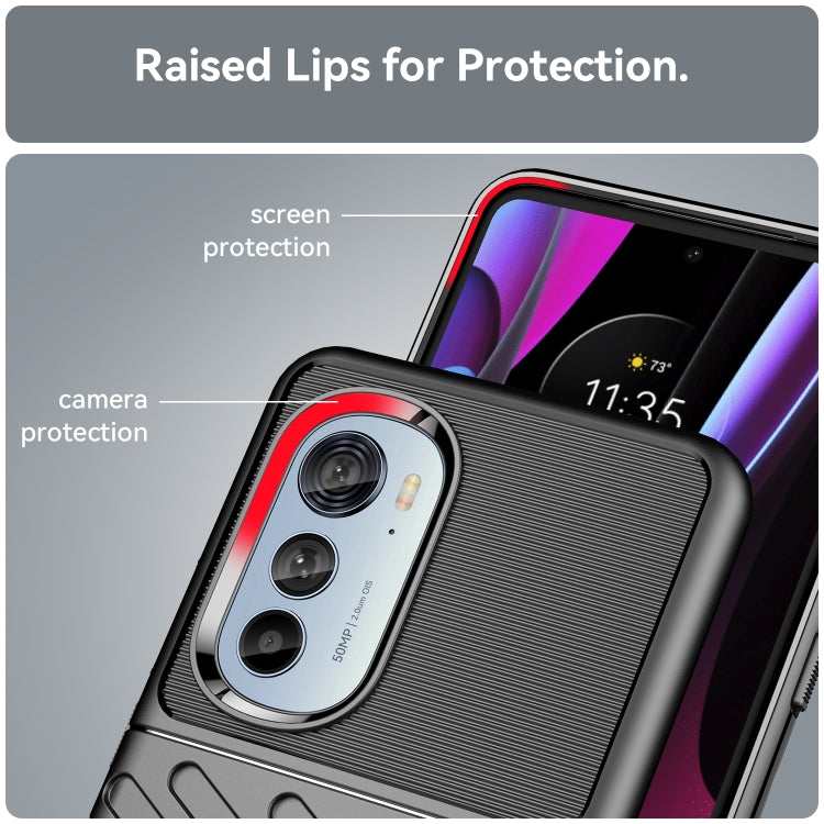 For Motorola Edge 30 Pro Thunderbolt Shockproof TPU Protective Soft Phone Case(Black)