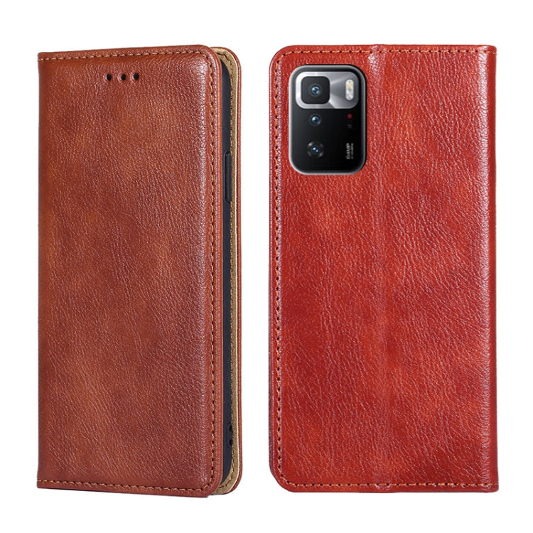 For Xiaomi Redmi Note 10 Pro China Gloss Oil Solid Color Magnetic Leather Phone Case