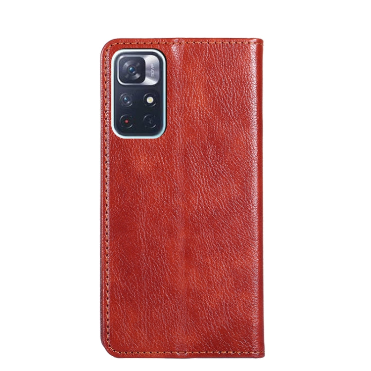 For Xiaomi Redmi Note 11 China / Poco M4 Pro 5G Gloss Oil Solid Color Magnetic Leather Phone Case