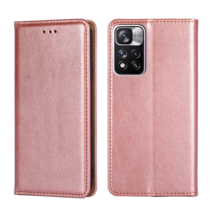 For Xiaomi Redmi Note 11 Pro 5G / Pro Plus 5G Gloss Oil Solid Color Magnetic Leather Phone Case
