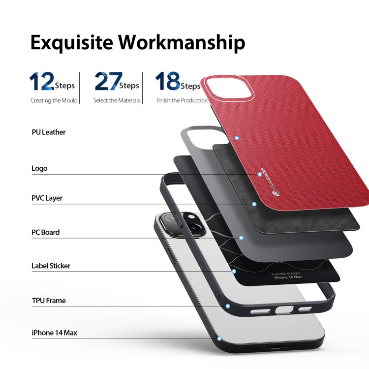 For iPhone 14 Plus DUX DUCIS Fino Series PU + TPU Phone Case