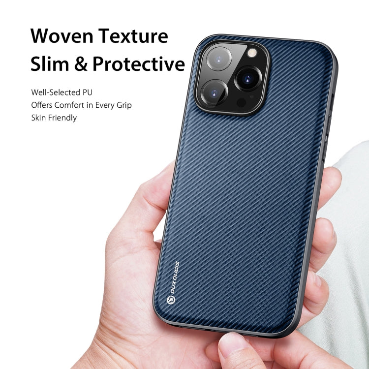 For iPhone 14 Pro Max DUX DUCIS Fino Series PU + TPU Phone Case (Blue)