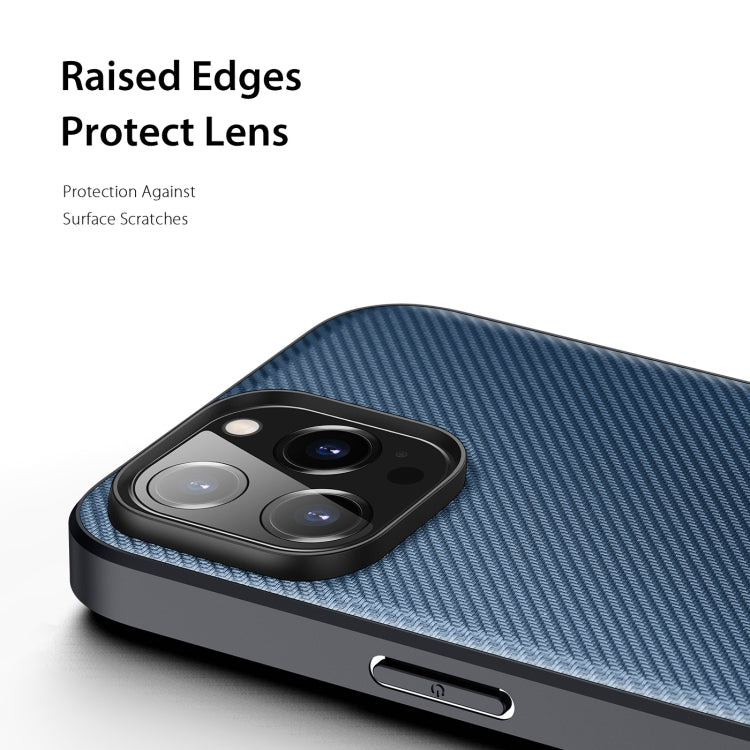 For iPhone 14 Pro Max DUX DUCIS Fino Series PU + TPU Phone Case (Blue)