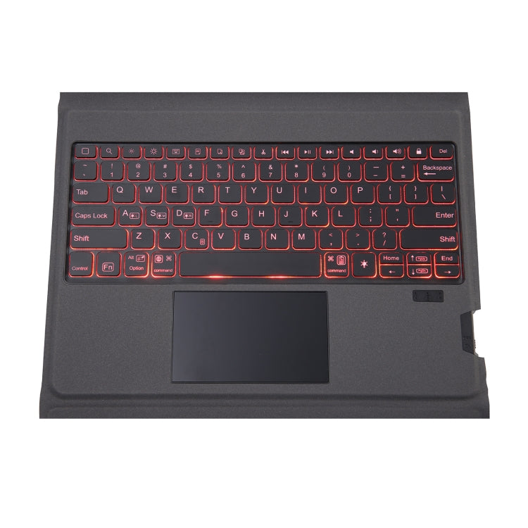 T129S Integrated Bluetooth Keyboard Leather Case with Backlight & Touchpad & Holder For iPad Pro 12.9 2021 / 2020 / 2018(Black)