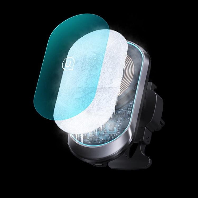 USAMS US-CD182 15W Magnetic Wireless Charging Car Phone Holder(Black)