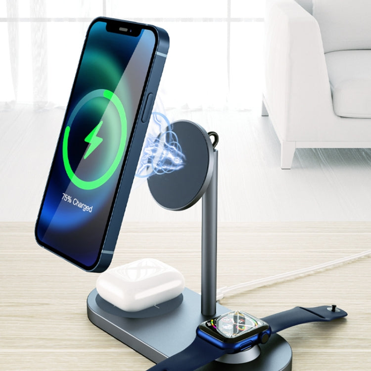 WiWU X23 3 in 1 Magnetic Wireless Charger for QI Mobile Phone iWatch AirPods(Black)