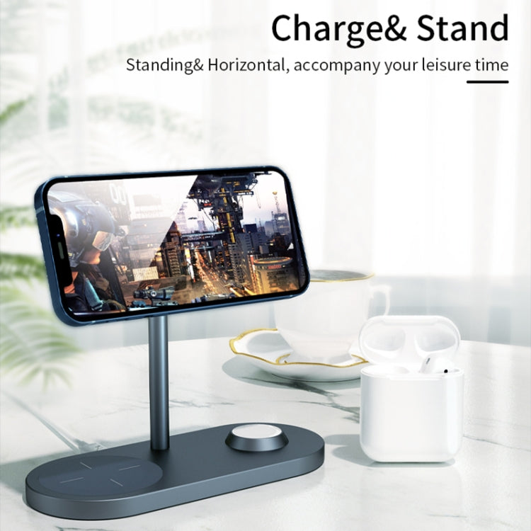 WiWU X23 3 in 1 Magnetic Wireless Charger for QI Mobile Phone iWatch AirPods(Black)