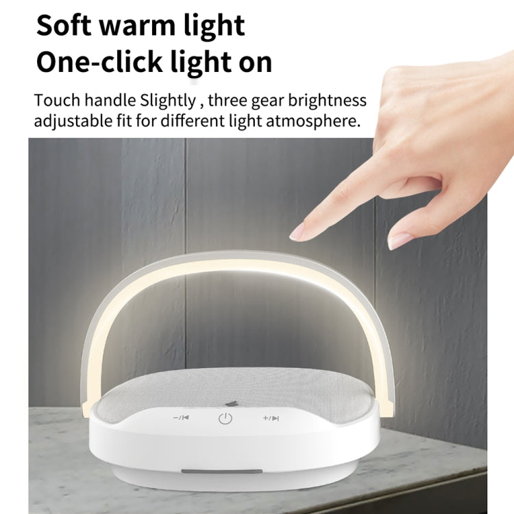 WiWU Y1 Desk Lamp Bluetooth Speaker with Wireless Charging Function(White)