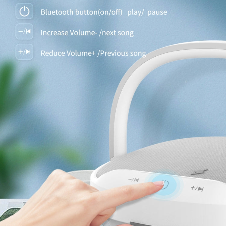 WiWU Y1 Desk Lamp Bluetooth Speaker with Wireless Charging Function(White)