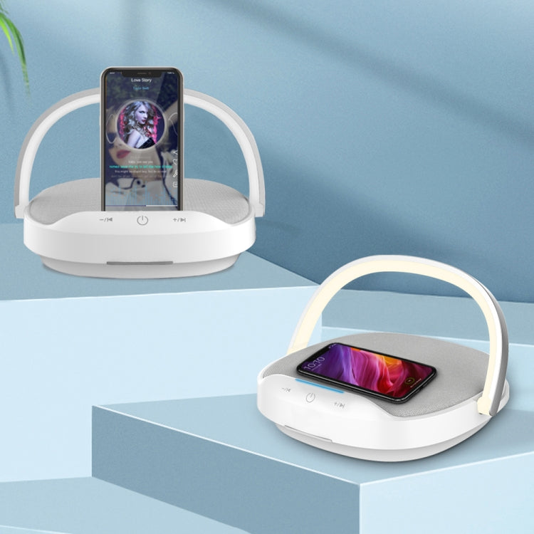 WiWU Y1 Desk Lamp Bluetooth Speaker with Wireless Charging Function(White)