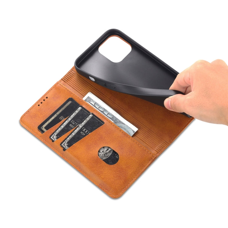 For iPhone 14 Plus AZNS Magnetic Calf Texture Flip Leather Phone Case