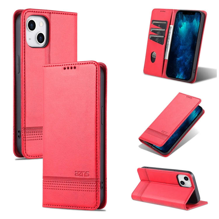For iPhone 14 Plus AZNS Magnetic Calf Texture Flip Leather Phone Case