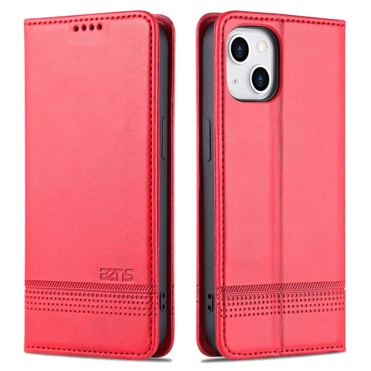 For iPhone 14 Plus AZNS Magnetic Calf Texture Flip Leather Phone Case