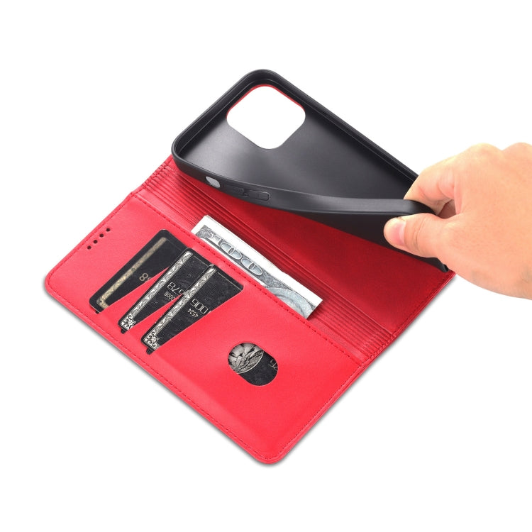 For iPhone 14 Plus AZNS Magnetic Calf Texture Flip Leather Phone Case