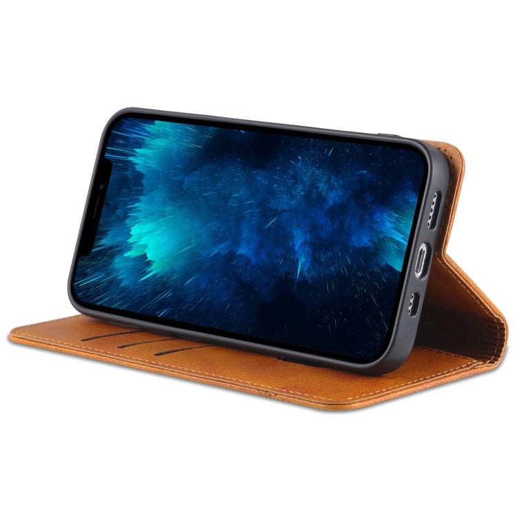 For iPhone 14 Pro Max AZNS Magnetic Calf Texture Flip Leather Phone Case