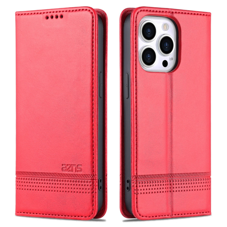 For iPhone 14 Pro Max AZNS Magnetic Calf Texture Flip Leather Phone Case