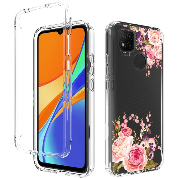 For Xiaomi Redmi 9C PC+TPU Transparent Painted Phone Case